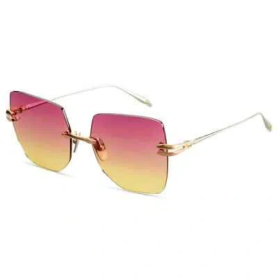 Pre-owned Dita Embra Dts155-a-02 Rose Gold Silver Peach Sunset Gradient Rimless Sunglasses