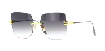 Pre-owned Dita Embra Yellow Gold Black Rhodium/grey To Clear Gradient (01) Sunglasses