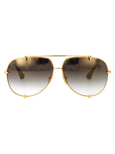 Dita Eyewear 18k Gold W/ Dark Grey To Clear-gold Flash - Ar Metal Sunglasses In Gray