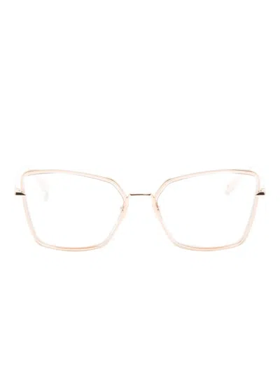 Dita Eyewear Behcka Geometric-frames Glasses In Gold