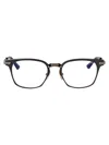 Dita Eyewear Black Iron- Yellow Gold W/ Clear Metal Glasses In Black