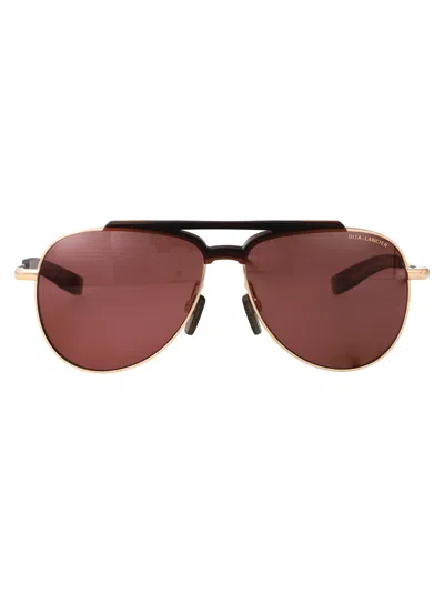 Dita Eyewear Black/white Gold Metal/acetate Sunglasses In Brown