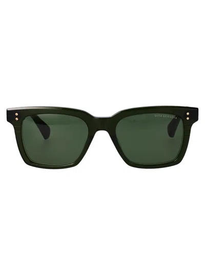 Dita Eyewear Crystal Black Moss Plastic Sunglasses In Green