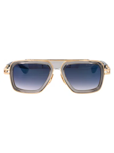 Dita Eyewear Crystal Grey - White Gold W/ Dark Grey To Clear Gradient - Deep Blue Flash Acetate+meta