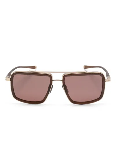Dita Eyewear Dls-422 Pilot-frame Sunglasses In Brown