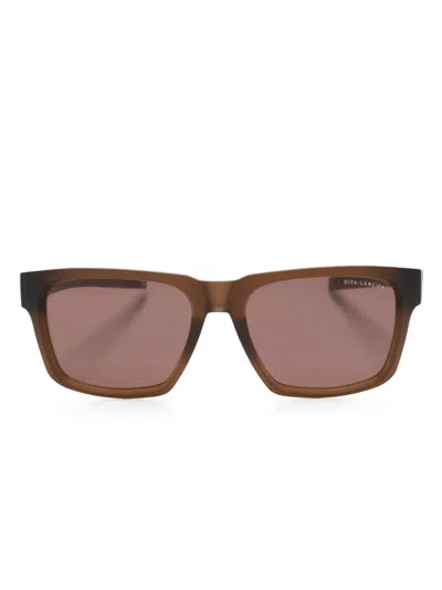 Dita Eyewear Dls-712 Square-frame Tinted Sunglasses In Brown