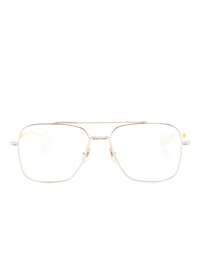 Dita Eyewear Flight-seven Pilot-frame Glasses In Gold