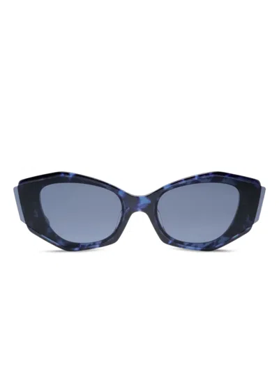 Dita Eyewear Geometric-frame Tortoiseshell Sunglasses In Blue