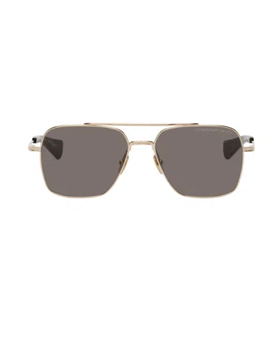 Dita Eyewear Gold Logo Sunglasses With Double Nose Racks In Gray