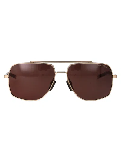 Dita Eyewear Gold Sand Metal Sunglasses In Purple