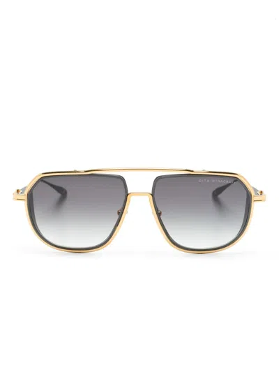 Dita Eyewear Intracraft Navigator-frame Sunglasses In Gold