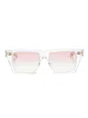Dita Eyewear Logo-print Square-frame Sunglasses In 白色