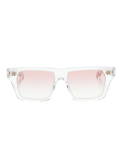 Dita Eyewear Logo-print Square-frame Sunglasses In 白色