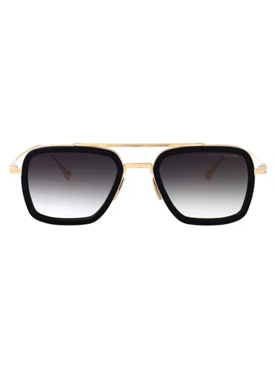 Dita Eyewear Matte Black - 14k Gold W/dark Grey To Clear - Ar Metal Sunglasses