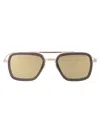 Dita Eyewear Matte Grey Crystal - 12k Gold Wdark Grey - Milky Gold Flash - Ar Acetate+metal Sunglass In Gold