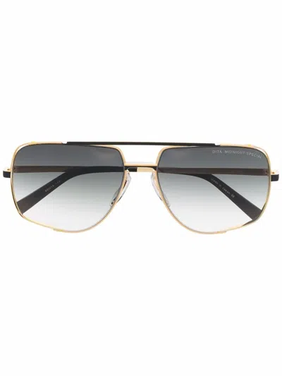Dita Eyewear Midnight Special Navigator-frame Sunglasses In Gold