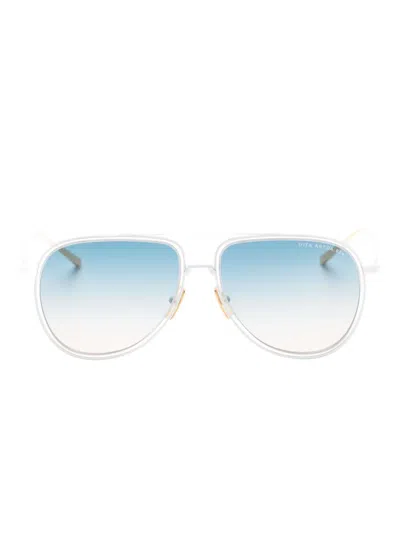 Dita Eyewear Pilot Frame Sunglasses In White