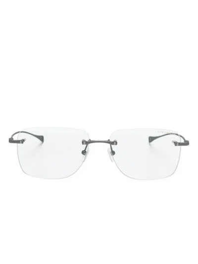Dita Eyewear Rectangle-frame Thin-arms Glasses In Grey