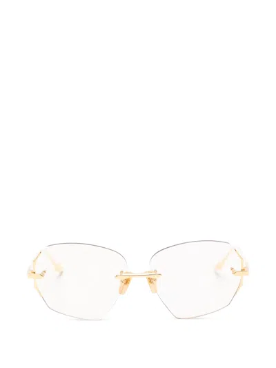 Dita Eyewear Rimless Geometric Glasses In Gold