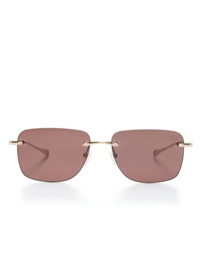 Dita Eyewear Rimless Square-frame Sunglasses In Gold