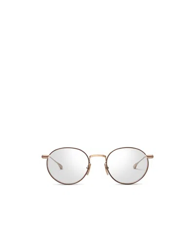 Dita Eyewear Round Frame Mirror In White
