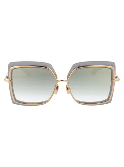 Dita Eyewear Satin Crystal Grey - White Gold - Milky Gold Flash Acetate Sunglasses In Neutral