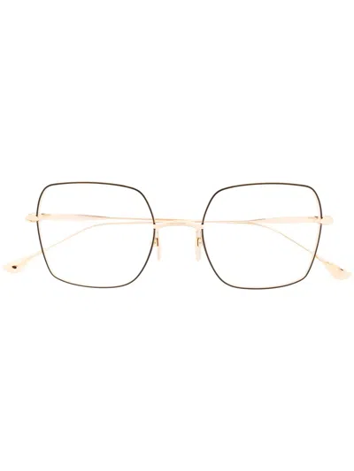 Dita Eyewear Square Frame Glasses In Gold