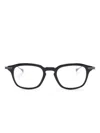 Dita Eyewear Square-frame Logo-print Glasses In Schwarz