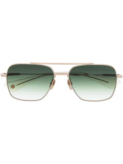 Dita Eyewear Square-frame Straight-arm Sunglasses In Gold