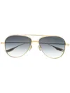 Dita Eyewear Gold Tone Subsystem Aviator Sunglasses In Silver