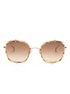 Dita Eyewear Talon-three Square-frame Sunglasses In Gold