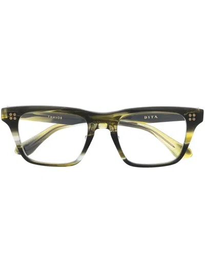 Dita Eyewear Thavos Square-frame Glasses In 绿色
