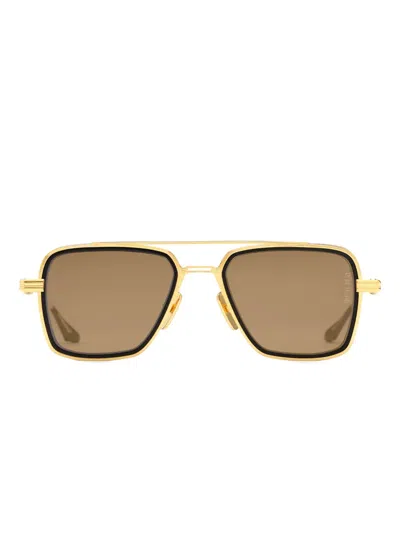 Dita Eyewear Titanium Square-frame Sunglasses In Black