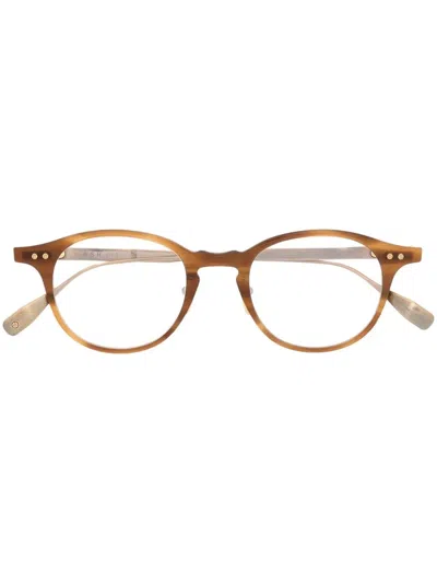 Dita Eyewear Tortoiseshell-effect Round-frame Glasses In Gold