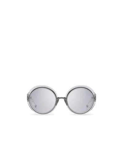 Dita Eyewear Transparent Round-frame Glasses In White