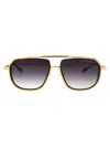 Dita Eyewear Yellow Gold - Black Iron W/grey To Clear Gradient Metal Sunglasses In Neutral