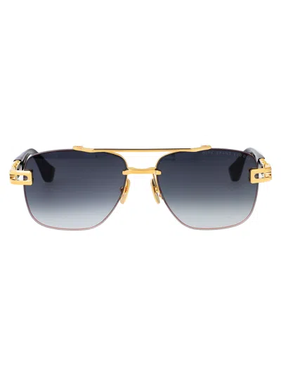 Dita Eyewear Yellow Gold - Black W/ Dark Grey To Clear Metal Sunglasses In Green