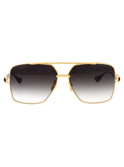 Dita Eyewear Yellow Gold - Matte Black W Dark Grey To Clear Gradient Titanium Sunglasses In Gray