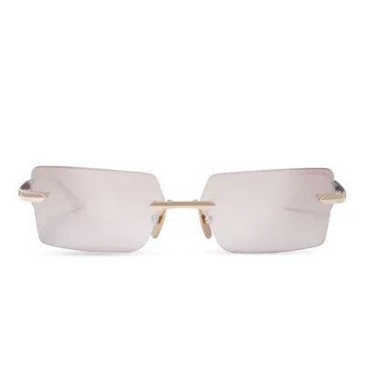 Dita Eymori Rimless Gradient Rectangular Sunglasses In White