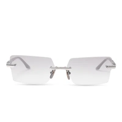 Dita Eymori Rimless Rectangular Sunglasses With Sleek Metal Accents In Orange
