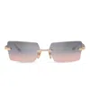 Dita Eymori Rimless Sunglasses With Rectangular Gradient Lenses In Rose Gold El Mirage Swi