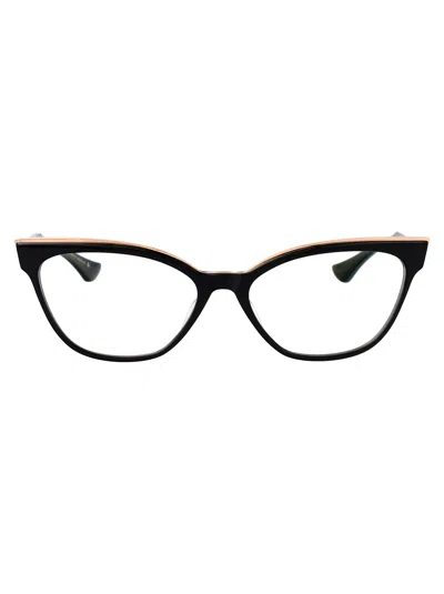 Dita Ficta Glasses In Black - Rose Gold