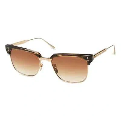 Pre-owned Dita Firaz Dts431-a-03 Gold Olive Swirl Brown Gradient Sunglasses Authentic