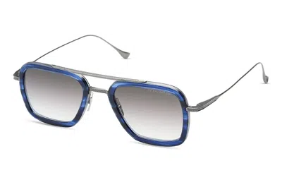 Dita Flight.006 Grey Gradient Navigator Men's Sunglasses 7806-t-blu-sil-52 In ["blue","grey","silver Tone"]
