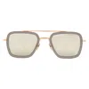 Dita Flight.006 Grey Milky Gold Flash Navigator Unisex Sunglasses 7806-c 52 In Gold