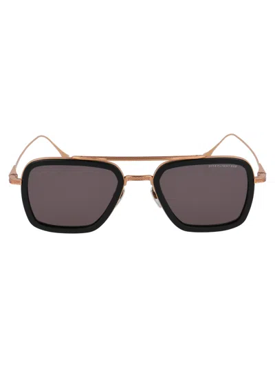 Dita Flight.006 Sunglasses In Black-rose Gold