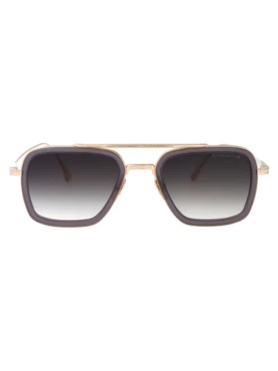 Dita Flight.006 Sunglasses In Matte Grey Crystal - 12k Gold W/ Dark Grey To Clear - Ar