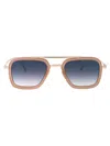 Dita Flight.006 Sunglasses In White Gold - Dusty Pink W Dark Grey To Clear Gradient - Deep Blue Flas