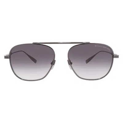 Dita Flight.009 Dark Grey To Clear Gradient Pilot Unisex Sunglasses Dts409-a-03 56 In Silver