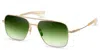 Dita Flight-seven Rectangular Dark Lenses With Gold Metal Frame In Green